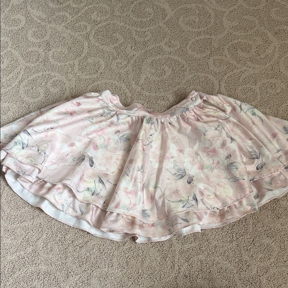Floral Pink European Brand Silk Skirt